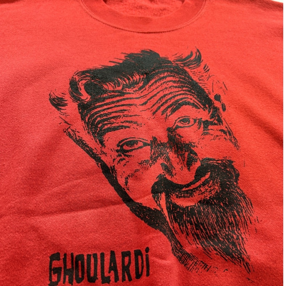 Fruit of the Loom Ghoulardi Sweatshirt Mens L Red Vintage Graphic Made in USA